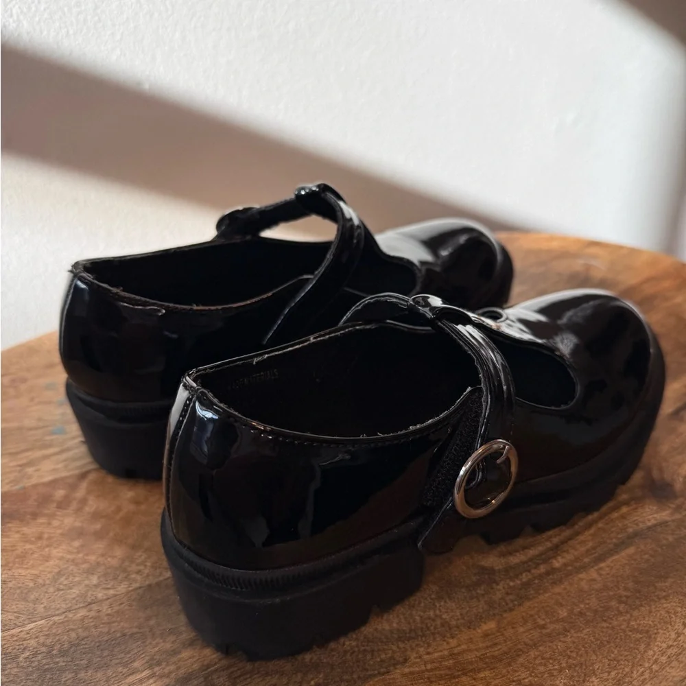 Rachel Zoe Black Patent Mary Jane with Round Buckle
